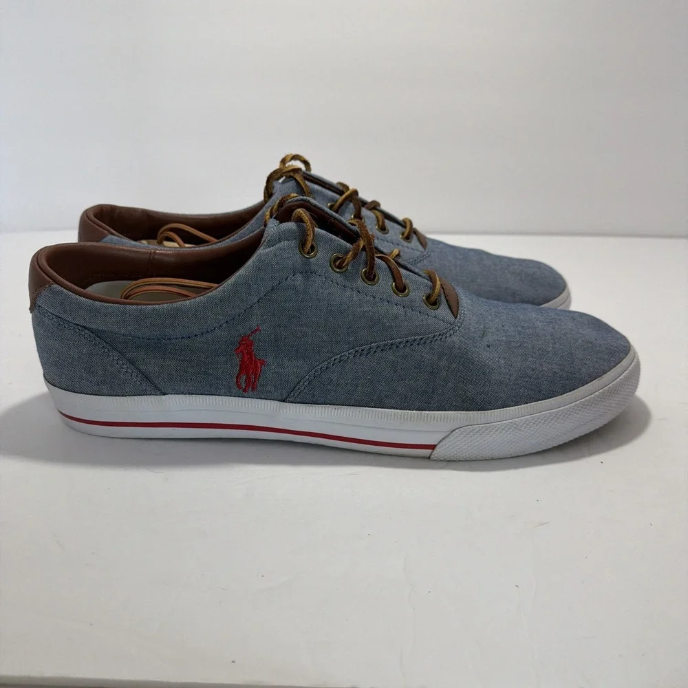 polo ralph lauren mens shoes Vaughn Size 14D Chambray Red Poly
